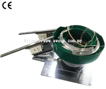 VIBRATOR BOWL FEEDER FOR METAL PART WITH DOUBLE TRACKS