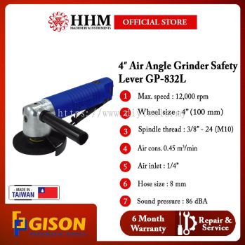 GISON 4�� Air Angle Grinder (Safety Lever, 12,000 rpm) GP-832L