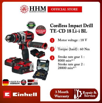 EINHELL Cordless Impact Drill TE-CD 18 Li-i BL + FREE Items