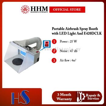 HAOSHENG Portable Airbrush Spray Booth with LED Light And Exhaust System (E420DCLK)