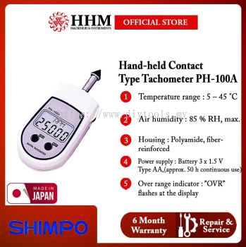 SHIMPO Hand-held Contact Type Tachometer PH-100A