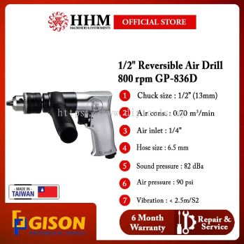 GISON 1/2" Reversible Air Drill 800 rpm (GP-836D)