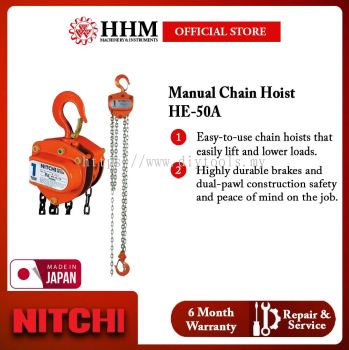 NITCHI Manual Rantaian Hoist HE-50A Series 0.5 ton