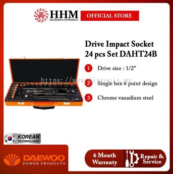 DAEWOO Drive Impact Socket 24 pcs Hand Tool Set - DAHT24B