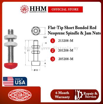 DESTACO Flat-Tip Short Bonded Red Neoprene Spindle With Jam Nuts