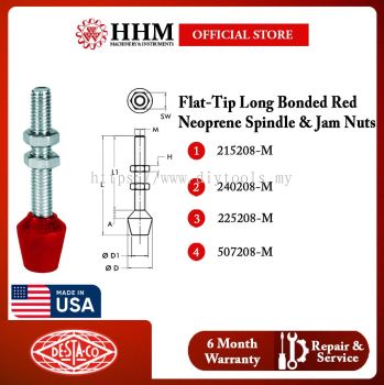 DESTACO Flat-Tip Long Bonded Red Neoprene Spindle With Jam Nuts