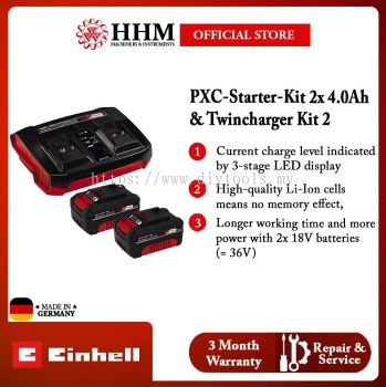 EINHELL PXC-Starter-Kit 2x 4,0Ah & Twincharger Kit 2