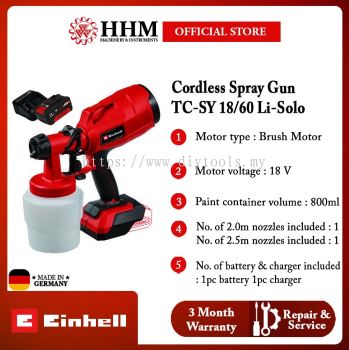 EINHELL Cordless Cl. Paint Spray Sys Spray Gun (TC-SY 18/60 Li-Solo)