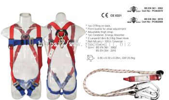 Full Body Harness Set Double Hook with Absorber