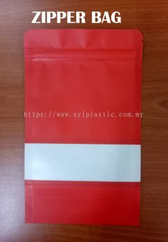 KRAFT ZIPPER BAG (RED) (4.8X7.6)