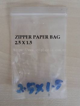 ZIPPER PLASTIC BAG 2.5X1.5