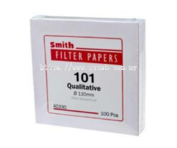 Filter Paper Qualitative, 100 x Per Pack, Pore Size 101 (Brand: Smith)