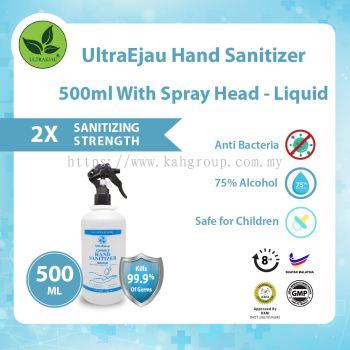 UltraEjau Hand Sanitizer 500ml with Spray Head - Liquid
