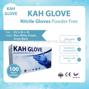 KAH Glove Nitrile Glove Powered Free @ CE Certified