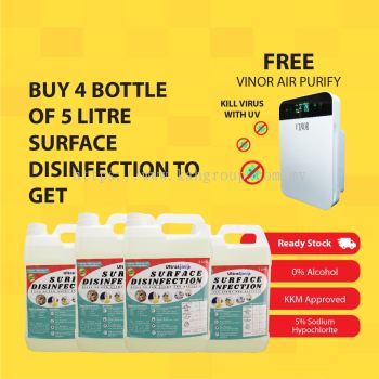 Purchase 4 of 5 Litre Surface Disinfection @ FREE Vinor Air Purify