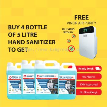 Purchase 4 of 5 Litre Instant Hygience @ FREE Vinor Air Purify