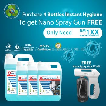 Wireless Nano Spray Gun RZ-W3 @ Free 5 Litre UltraEjau Instant Hygiene Sanitizer