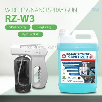 Wireless Nano Spray Gun RZ-W3 @ Free 5 Litre UltraEjau Instant Hygiene Sanitizer