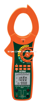 Extech PQ2071 1-/3-Phase 1000A True RMS AC Power Clamp Meter