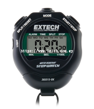 Extech 365515-BK Stopwatch/Clock with Backlit Display