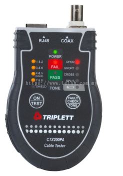 POCKET CAT™ RJ45 AND COAX TESTER: TRACES WIRE TYPES AND PERFORMS TI1568 TESTS - (CTX200)