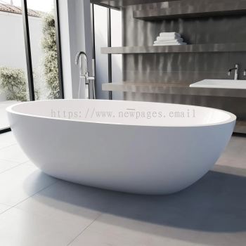 [1727148626] Crystal White Bath Tub - Luxurious and Spacious | Soak in Elegance