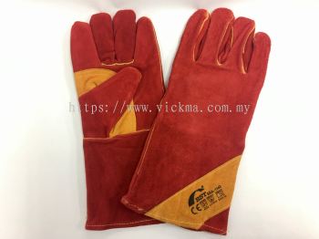 BST SUPER HEAVY DUTY WELDING GLOVE WITH REINFORCED (RED)