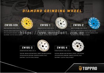 TOPPRO DIAMOND GRINDING WHEEL (CW105 SERIES)