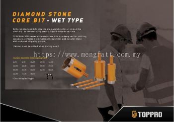 TOPPRO DIAMOND STONE CORE BIT - WET TYPE