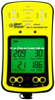 SMART SENSOR - AS8900 (4 in 1) Multi-Gas Detector O2 CO H2S LEL