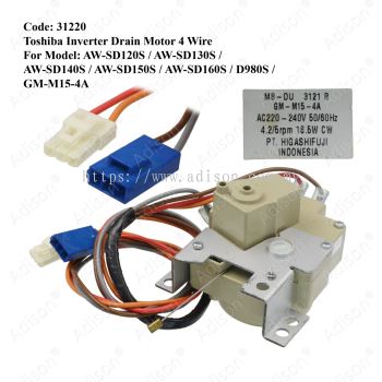 Code: 31220 Toshiba Inverter Drain Motor 4 Wire
