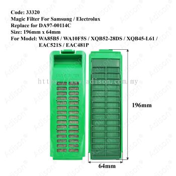 Code: 33320 Samsung Magic Filter Bag For WA85B5 / WA10F5S / XQB52-28DS / XQB45-L61 / Electrolux EAC521S / EAC481P