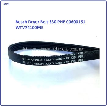 Code: 32793 Bosch WTV74100ME / WTE86301AU Dryer belt 330 PHE EL H5