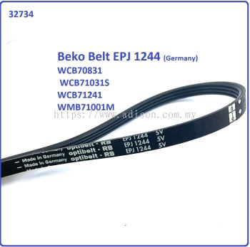 Code: 32734 Beko Washer Belt 1244 J4 EL Drive Belt 1244 J5 PJE