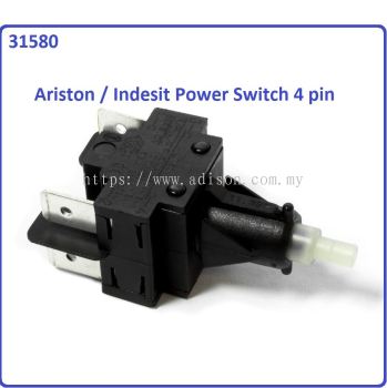 Code: 31580 Ariston / Indesit Power Switch / On Off Switch 4 pin