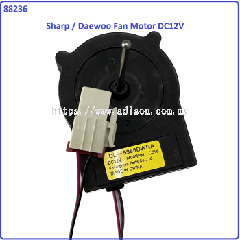 Code: 88236 Sharp / Daewoo DL-5985DWRA Fan Motor DC12V 1400RPM for Refrigerator Use