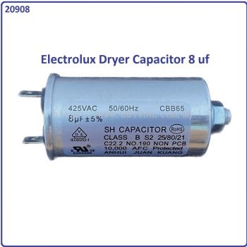 Code: 20908 Electrolux Dryer 8uf Capacitor for EDV600 / EDV605 / EDV705 / EDV6051 / EDV6552 