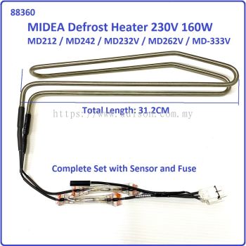 Code: 88360 MIDEA MD212 / MD242 / MD232V / MD262V / MD-333V Defrost Heater 230V 160W for refrigerato
