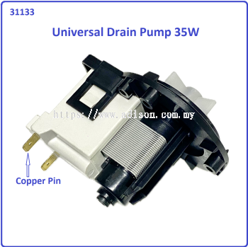 Code: 31133 Universal Drain Pump 35W for front Loading Washing Machine use