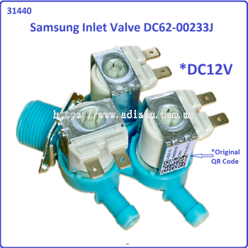 Code: 31440 Samsung WD10T504DBE Inlet Valve DC12V *Original for washing machine / Dryer use