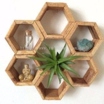 Multi Hexagonal  Wall Shelf