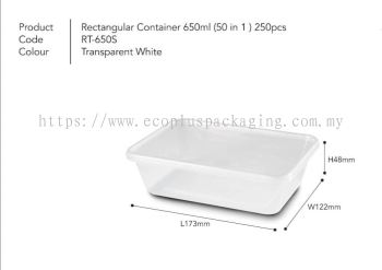 650ml Rectangle Container with Lid