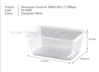 1000ml Rectangle Container with Lid