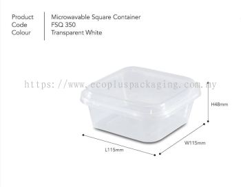 SQ350 Square Container with Lid