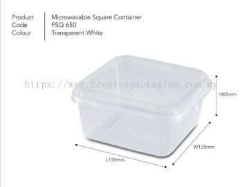 SQ650 Square Container with Lid