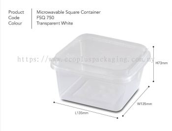 SQ750 Square Container with Lid