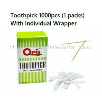 Toothpick with invidual wrap