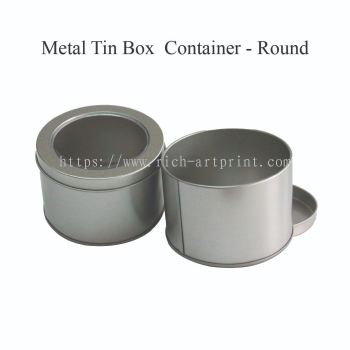 Aluminium Silver Metal Tin Containers Gifts Box-Round Tin Box