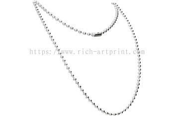 Stainless Steel Ball Bead Chain Necklace High Quality Silver Plated Nickel- 60 cm