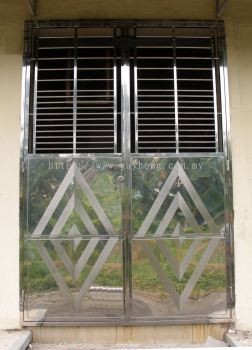 Stainless Steel 2 swing Door Grille 2叶白钢掩门